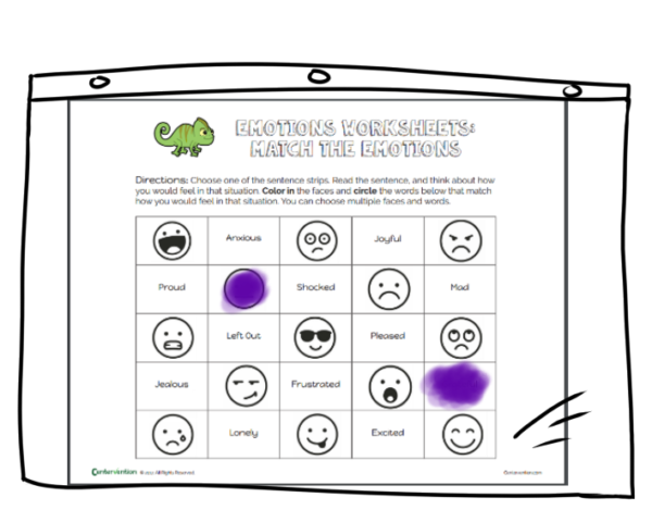 Emotions Worksheet: Match the Emojis