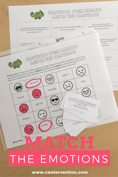 Match the Emotions worksheet