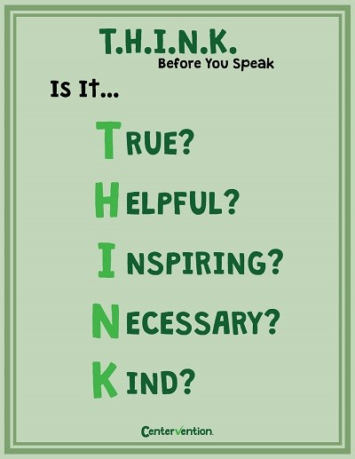 think before you speak poster